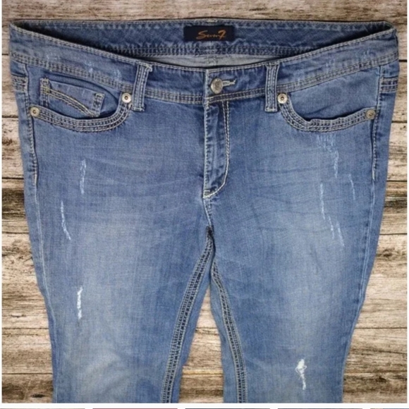Seven 7 cropped flare distressed size 14 - Picture 2 of 7